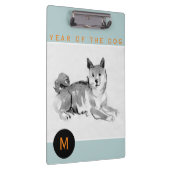 Shiba Inu 2 Chinese Dog Year Monogram Cb schildere Klembord (Rechts)