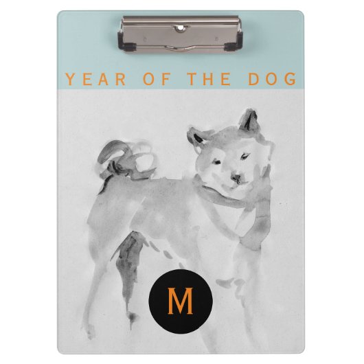 Shiba Inu 3 Chinese Dog Year Monogram Cb Klembord (Voorkant)