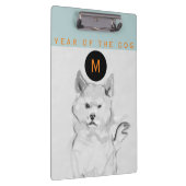 Shiba Inu 4 Chinese Dog Year Monogram C Klembord (Rechts)