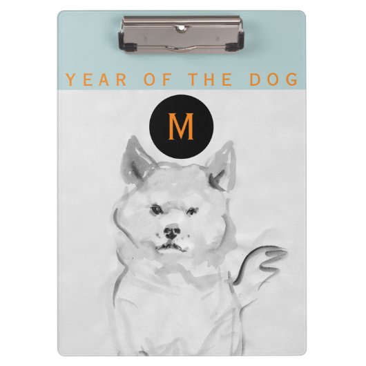 Shiba Inu 4 Chinese Dog Year Monogram C Klembord (Voorkant)