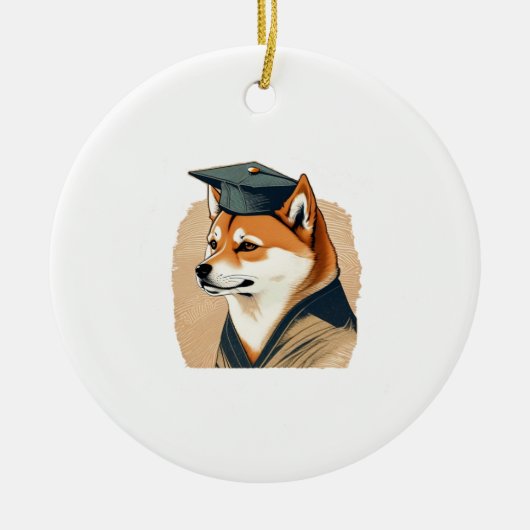 Shiba Inu afgestudeerd Keramisch Ornament (Voorkant)