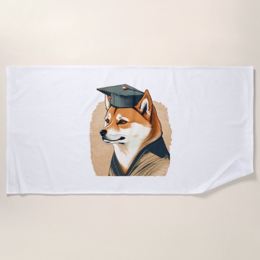 Shiba Inu afstuderen Strandlaken (Voorkant)