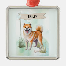Shiba Inu Aquarel Gepersonaliseerde Hond