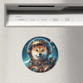 Shiba Inu Astronaut 3 inch magneet (Insitu (Vaatwasser))