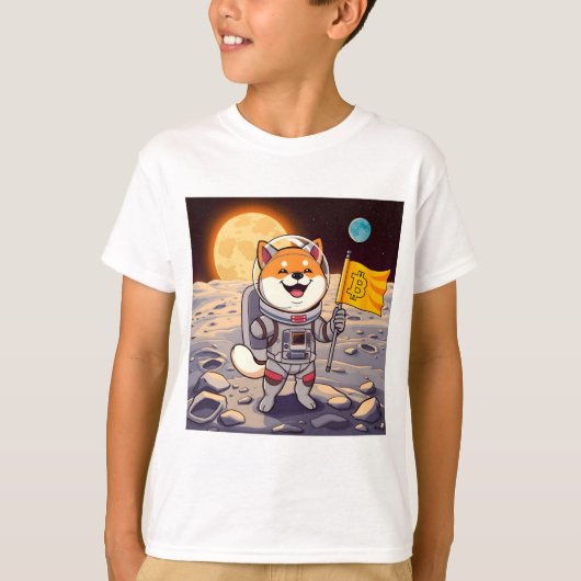 Shiba Inu Astronaut Bitcoin T-shirt (Voorkant)