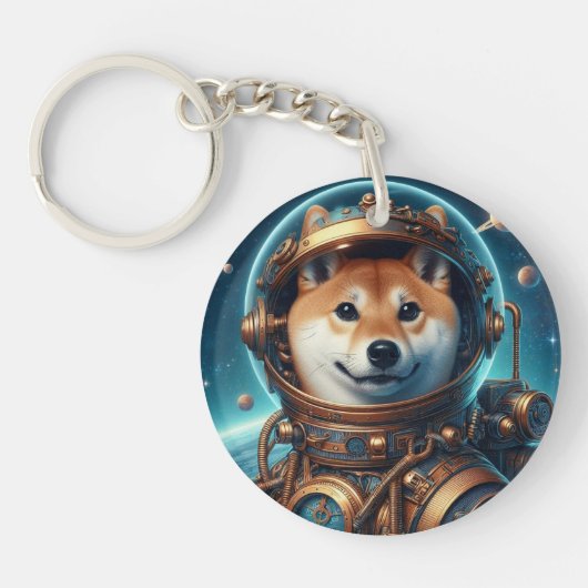 Shiba Inu Astronaut Sleutelhanger (Voorkant)