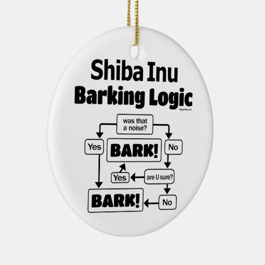 Shiba Inu Barking Logic Keramisch Ornament (Rechts)