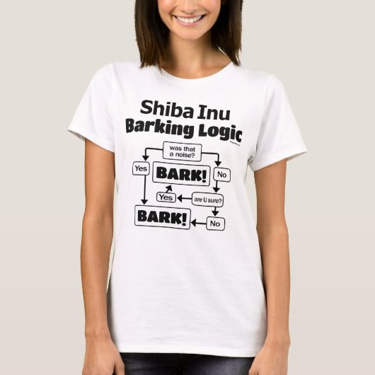 Shiba Inu Barking Logic T-shirt (Voorkant)