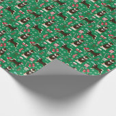 Shiba Inu Black en Tan Kerstdog Cadeaupapier (Hoek)