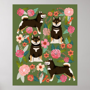 Shiba Inu - Black en Tan - Wall Art Poster