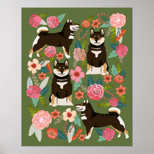 Shiba Inu - Black en Tan - Wall Art Poster (Voorkant)