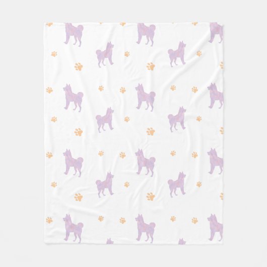 Shiba Inu Blanket – Minimal Lavender Gift  Fleece Deken (Voorkant)