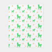 Shiba Inu Blanket – Minimal Pastel Green Gift Fleece Deken (Voorkant)