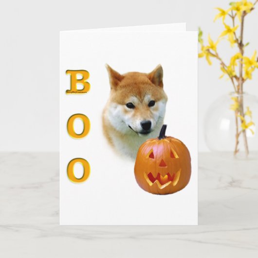 Shiba Inu Boo Kaart (Gele Bloem)