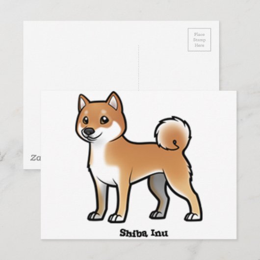 shiba inu briefkaart (Voorkant / Achterkant)