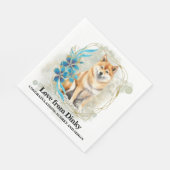 Shiba Inu bruiloft servetten met honden Foto (Hoek)