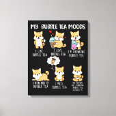 Shiba Inu Bubble Tea Boba Tea Dog Bubble Tea Canvas Afdruk (Voorkant)