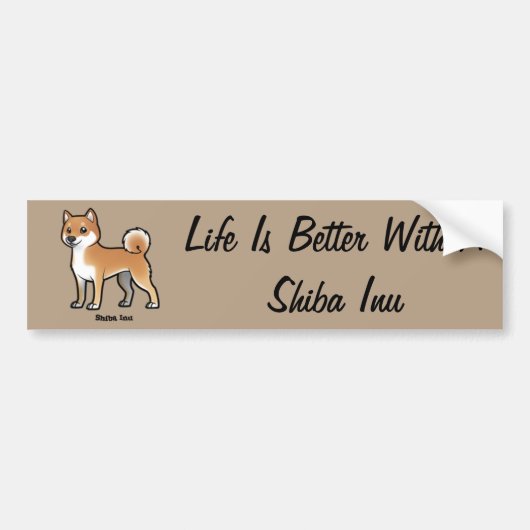 shiba inu bumpersticker (Voorkant)