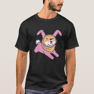 Shiba Inu Bunny Costume Easter Day Cute Hondenlief T-shirt