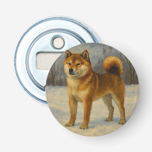 Shiba Inu Button Flesopener (Voorkant)
