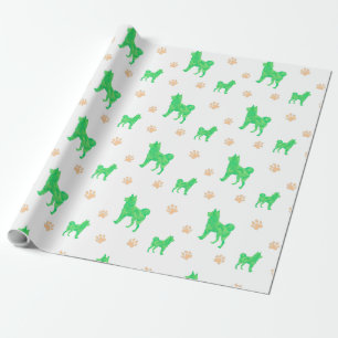 Shiba Inu-cadeaupapier - Minimaal Groen Geschenk Cadeaupapier