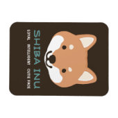 Shiba Inu Cartoon Dog met aangepaste tekst Magneet (Horizontaal)