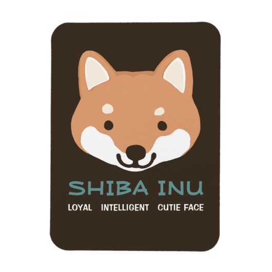 Shiba Inu Cartoon Dog met aangepaste tekst Magneet (Verticaal)
