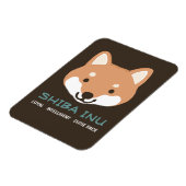 Shiba Inu Cartoon Dog met aangepaste tekst Magneet (Linkerzijde)
