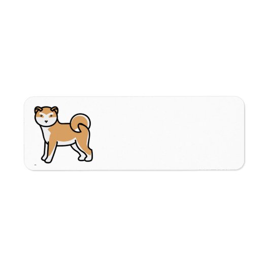 Shiba Inu cartoon Etiket (Voorkant)