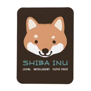 Shiba Inu Cartoon-hond met aangepaste tekst Magneet