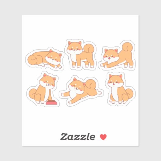 Shiba Inu cartoons sticker Sheet (Vel)