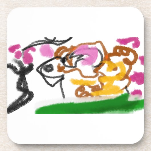 Shiba Inu charry bloesem Bier Onderzetter (Voorkant)