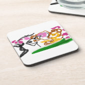 Shiba Inu charry bloesem Bier Onderzetter (Linkerzijde)