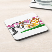 Shiba Inu charry bloesem Bier Onderzetter (Linkerzijde)