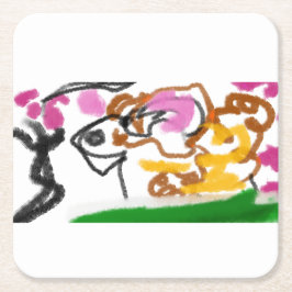 Shiba Inu charry bloesem Kartonnen Onderzetters