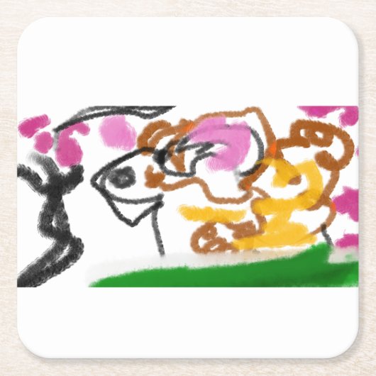 Shiba Inu charry bloesem Kartonnen Onderzetters (Voorkant)