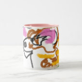 Shiba Inu charry bloesem Tweekleurige Koffiemok (Center)