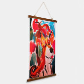 Shiba Inu cherry Japen blossom  Hangend Wandkleed (Gebogen)