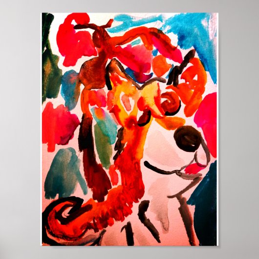 Shiba Inu cherry Japen blossom Poster (Voorkant)