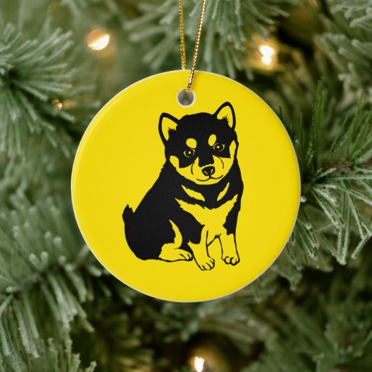 Shiba Inu Chinese Dog Year 2018 Text back Ornament (Boom)