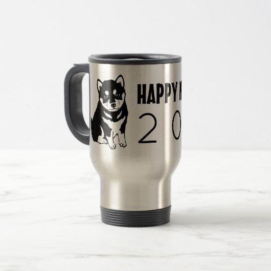 Shiba Inu Chinese Dog Year 2018 Travel Mug Reisbeker (Voorkant links)