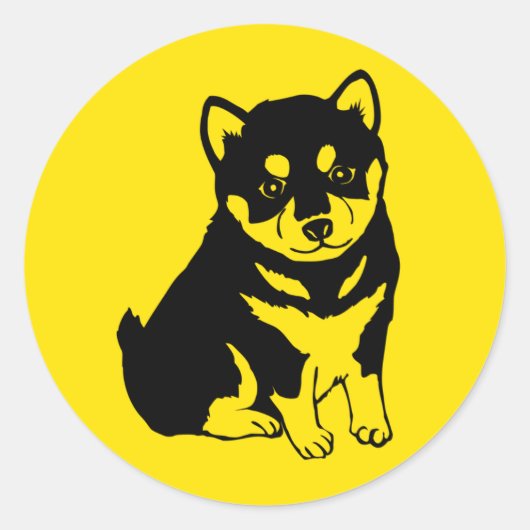 Shiba Inu Chinese Dog Year Birthday Round Sticker (Voorkant)