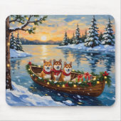 Shiba Inu Christmas Boat Holiday Muismat (Voorkant)