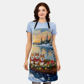 Shiba Inu Christmas Boat Holiday Schort (Gedragen)