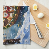 Shiba Inu Christmas Boat Holiday Theedoek (Quarter Fold)