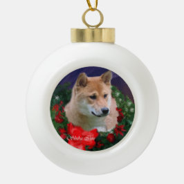 Shiba Inu Christmas Keramische Bal Ornament