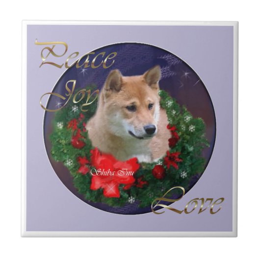 Shiba Inu Christmas Tegeltje (Voorkant)