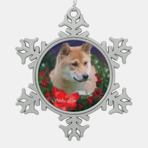 Shiba Inu Christmas Tin Sneeuwvlok Ornament