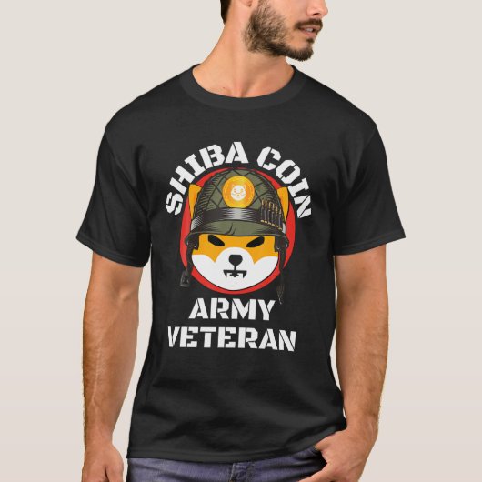 Shiba Inu Coin Army Crypto Veteran Meme $SHIB Hodl T-shirt (Voorkant)