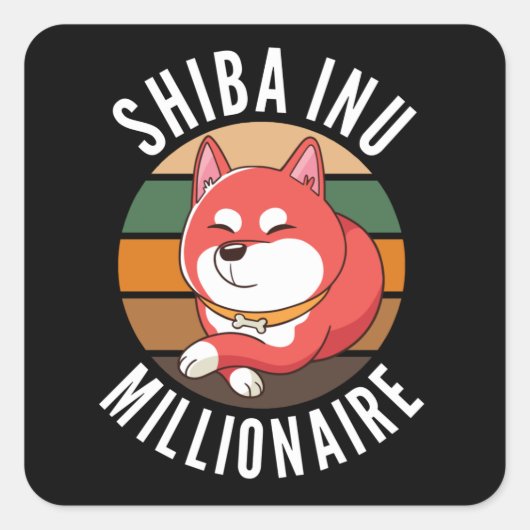 Shiba Inu Coin Millionaire Shib Army Vierkante Sticker (Voorkant)